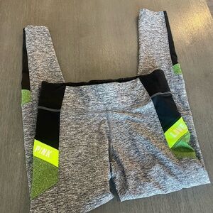 PINK Victoria's Secret ULTIMATE Gray and Green Leggings
